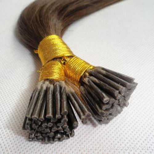 Remy cold fusion micro link stick 20-inch 6# medium brown hair extensions, 0.8gram, wholesale
